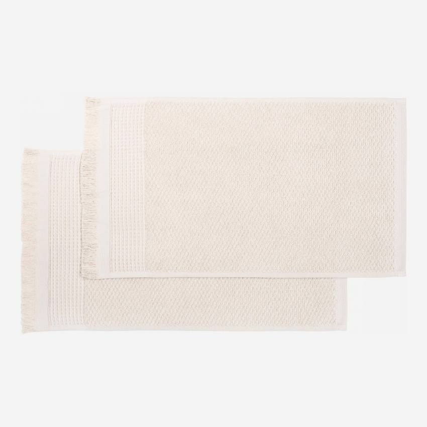 Lot de 2 serviettes pour invité - 30 x 50 cm - Beige
