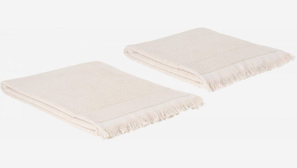 Lote de 2 toalhas de banho - 50 x 100 cm + 70 x 140 cm - Bege