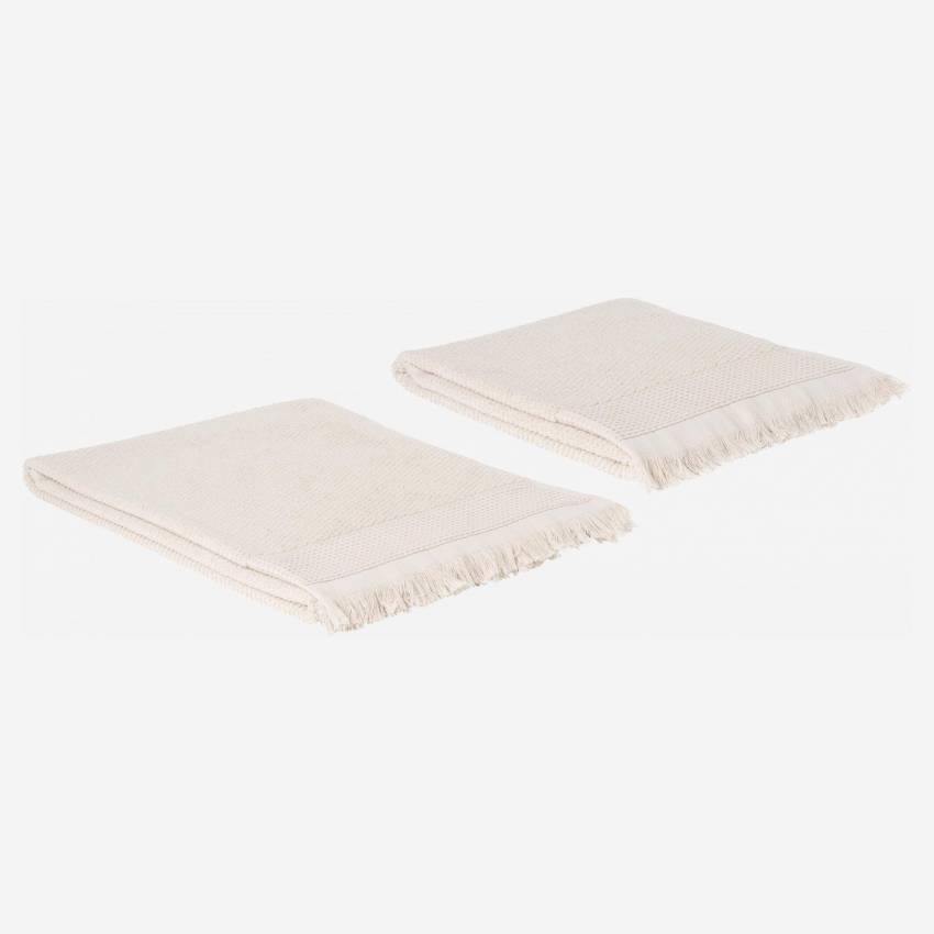 Lote de 2 toalhas de banho - 50 x 100 cm + 70 x 140 cm - Bege