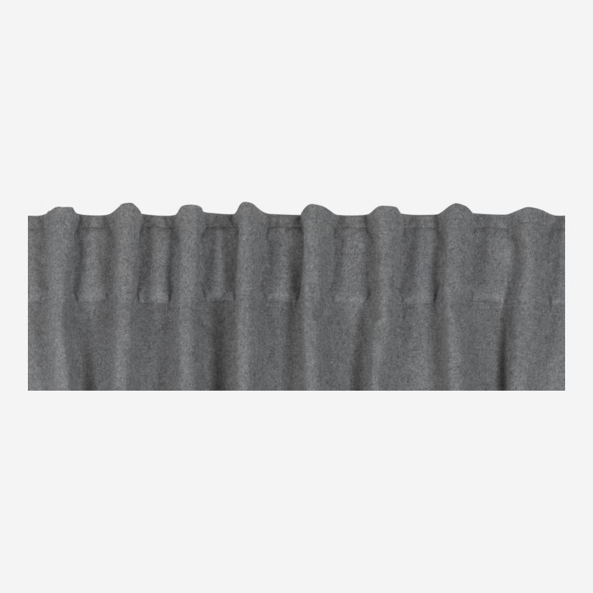 Conjunto de 2 cortinas de lã - 140 x 260 cm - Cinza