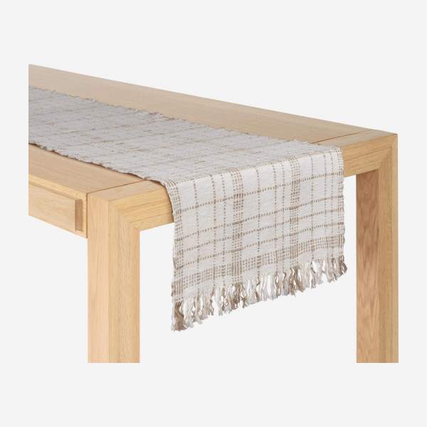 Caminho de mesa em algodão - 40 x 140 cm - Bege
