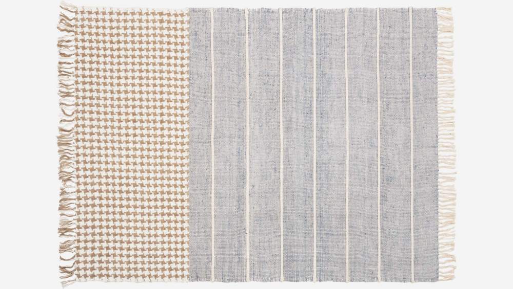 Plaid en coton - 130 x 170 cm - Bleu ciel