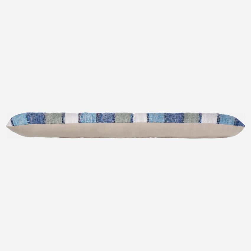 Burlete para puerta de algodón - 12 x 80 cm - Azul