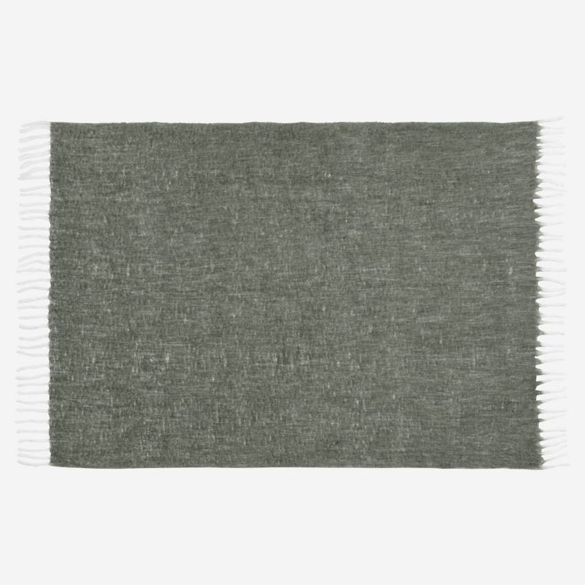 Plaid réversible en laine - 130 x 170 cm - Vert