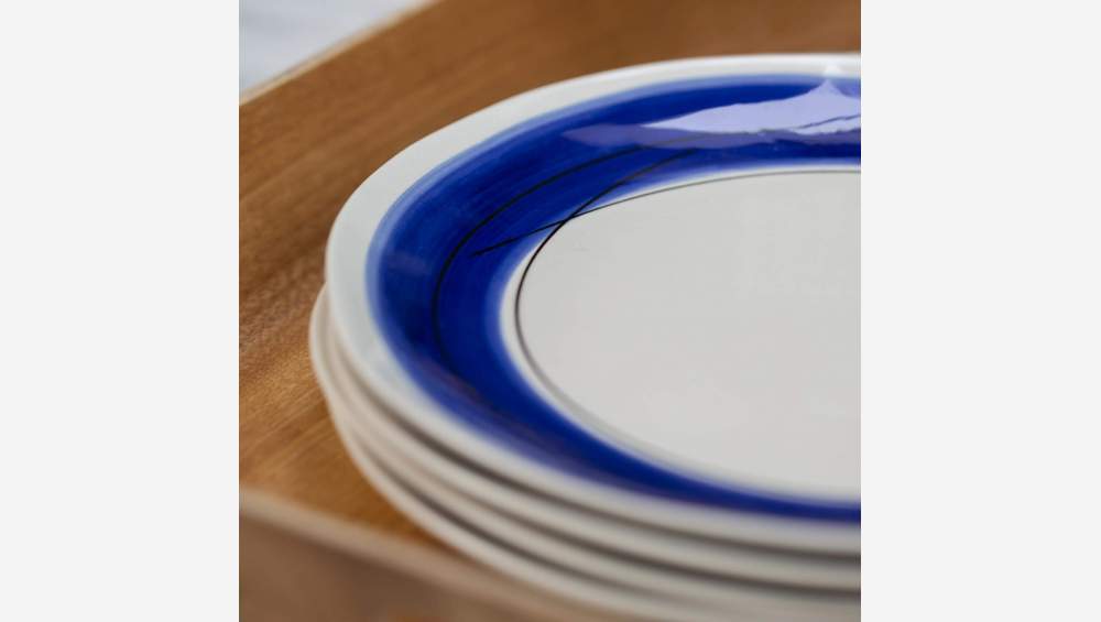 Dessertteller aus Sandstein - 20 cm - Blau