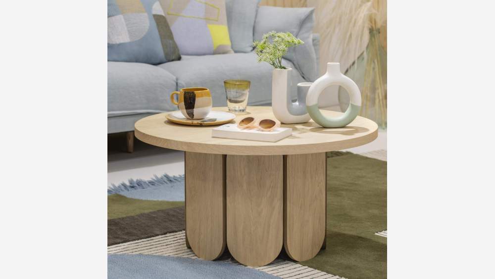 Ronde eikenhouten salontafel - Naturel - Design by Pavel Vetrov