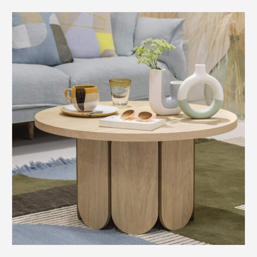 Ronde eikenhouten salontafel - Naturel - Design by Pavel Vetrov