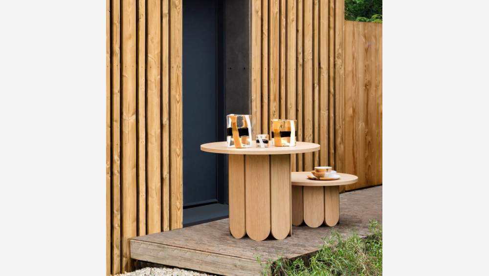 Ronde eikenhouten eettafel - Naturel - Design by Pavel Vetrov