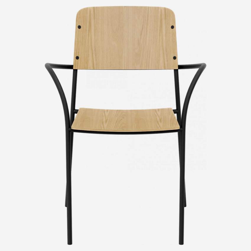 Chaise en chêne et métal – Naturel – Design by Christian Ghion