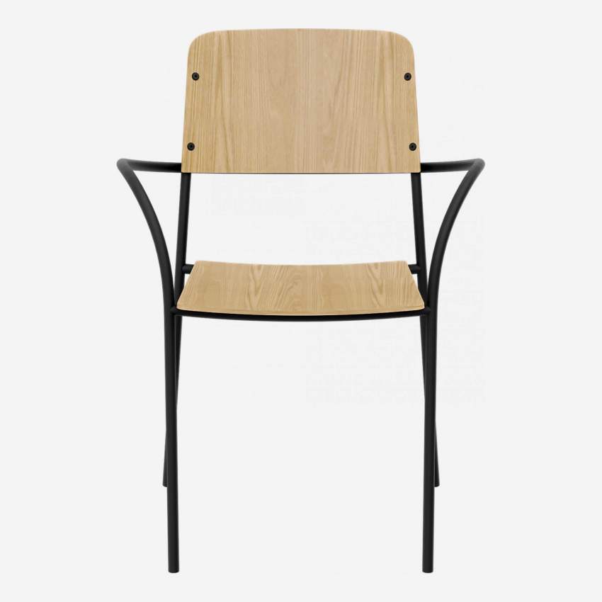 Sedia in quercia e metallo - Design by Christian Ghion