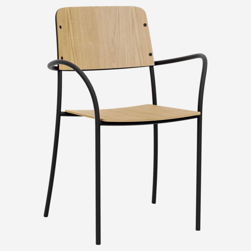 Chaise en chêne et métal – Naturel – Design by Christian Ghion