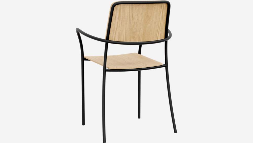 Cadeira em carvalho e metal - Natural - Design by Christian Ghion