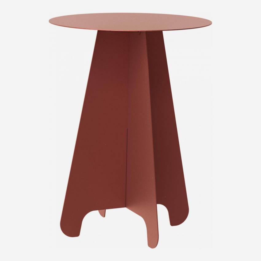 Tavolino rotondo in metallo - Rosso