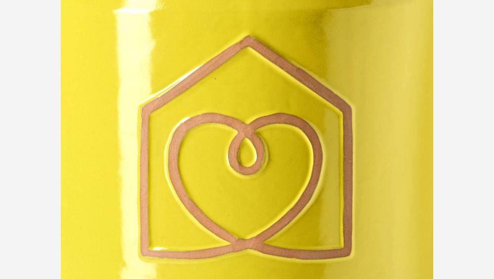 Übertopf aus Fayence - 29,5 x 30 cm - Gelb