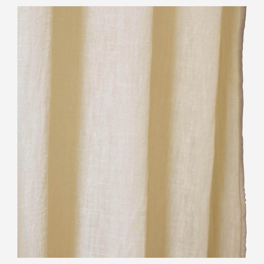 Lote de 2 cortinados transparentes em gaze de algodão - Cor natural
