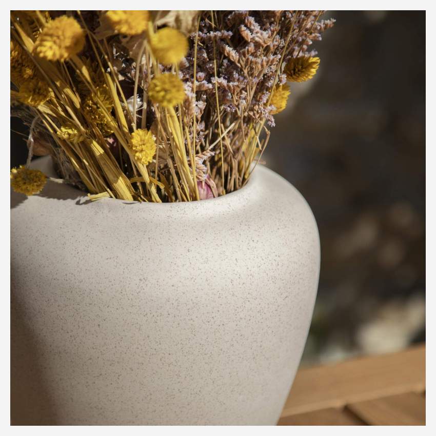 Vase aus Sandstein - 21 x 23 cm - Beige