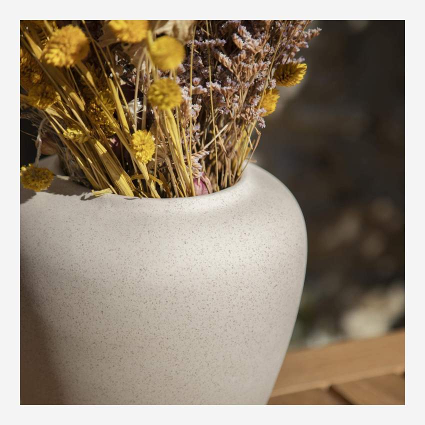 Vase aus Sandstein - 21 x 23 cm - Beige