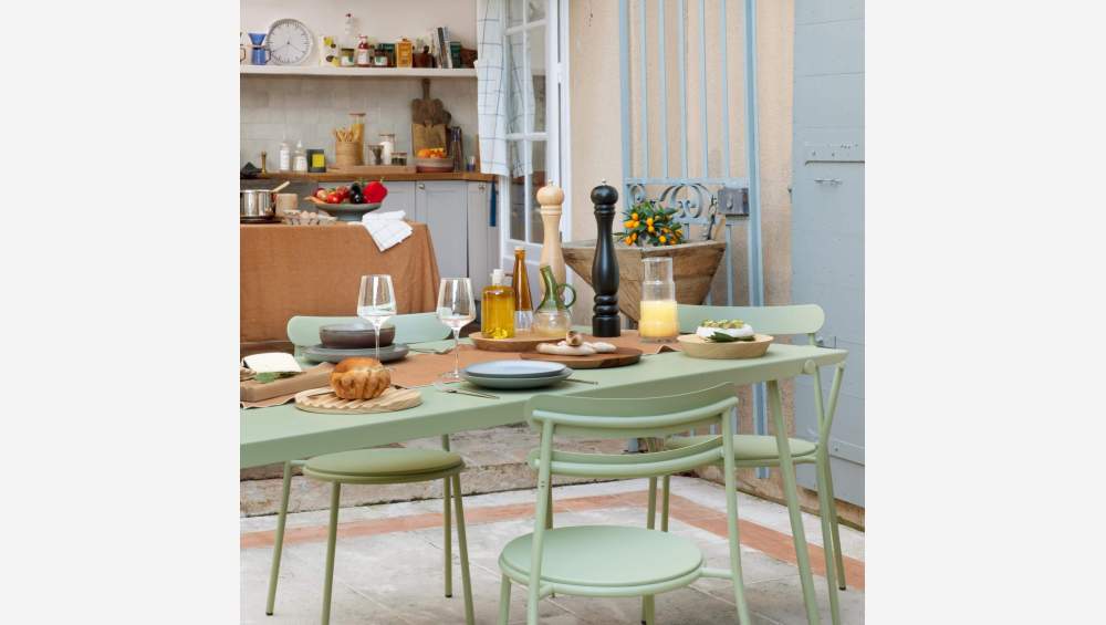 Mesa de jardín de acero - 8 personas - Verde tilo – Design by Studio Brichet-Ziegler