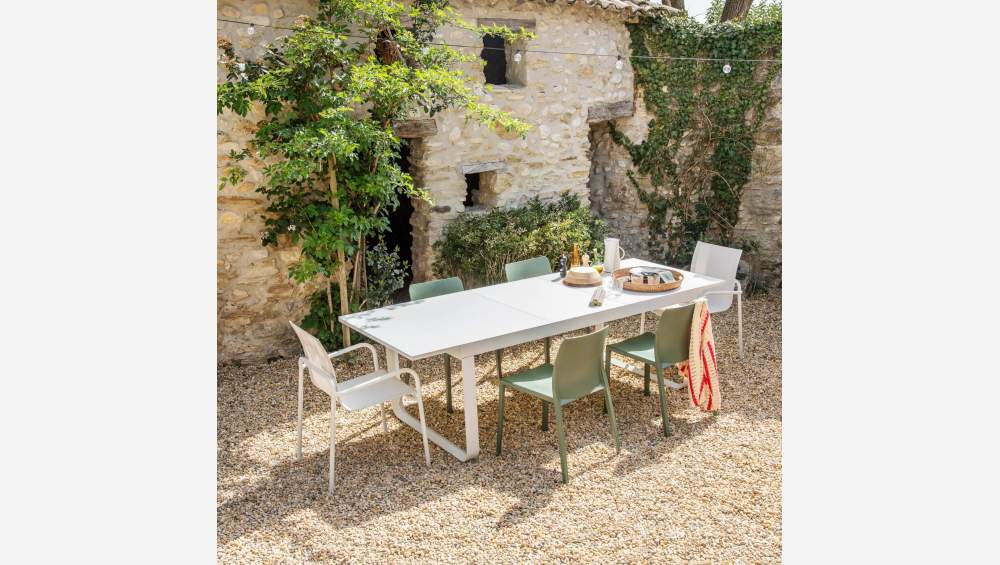 Sedia da giardino in alluminio e textilene con braccioli - Grigio tortora