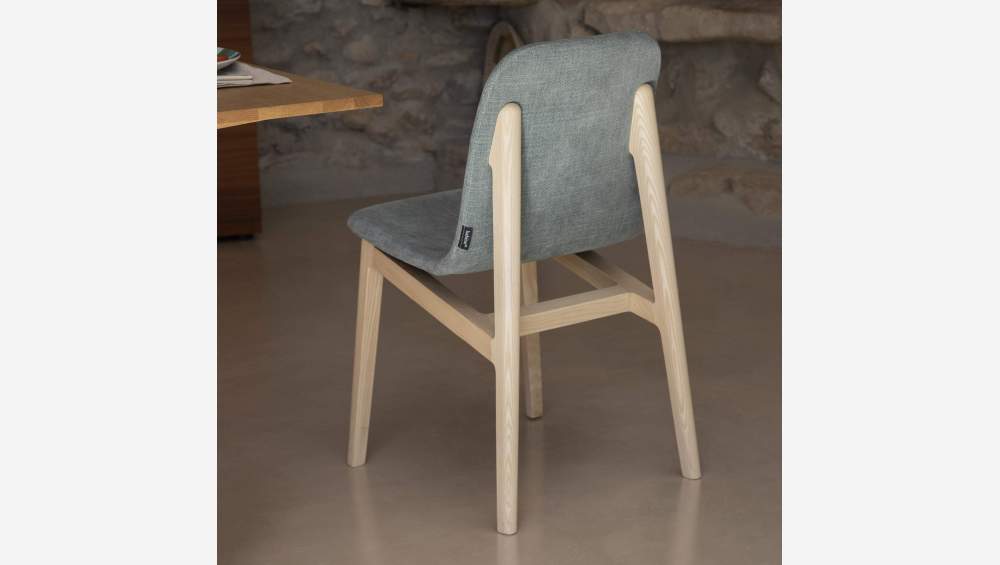 Chaise en frêne et tissu - Vert - Design by Noé Duchaufour