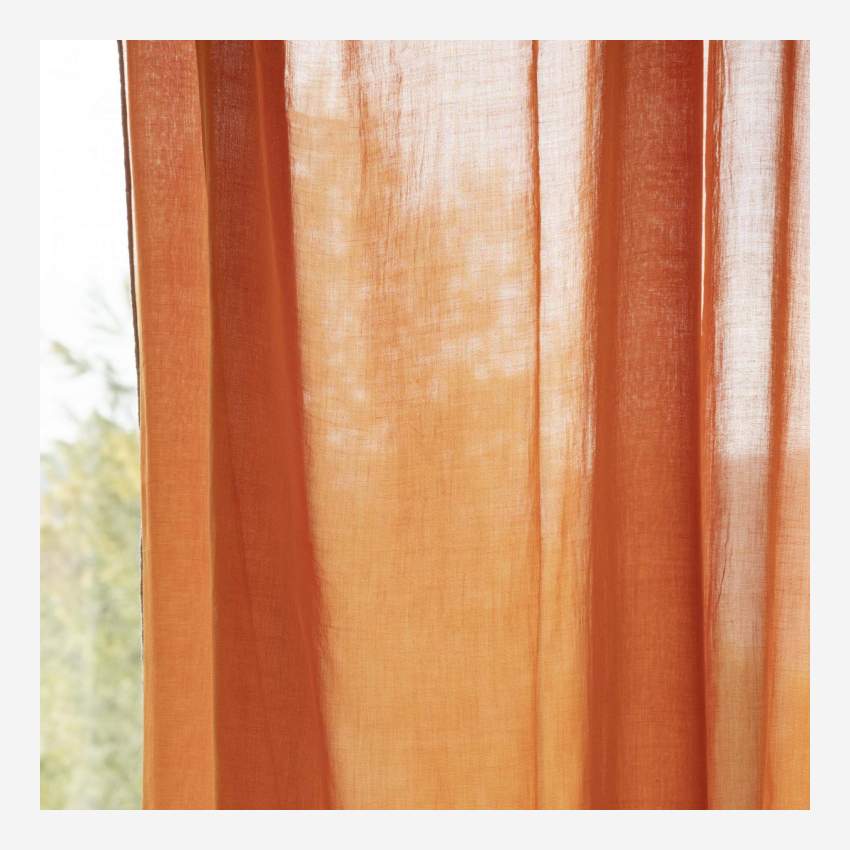 Lote de 2 cortinados transparentes em gaze de algodão - Ocre