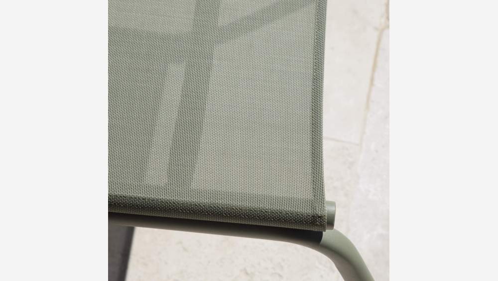 Silla lounge de aluminio y textilene – Verde caqui
