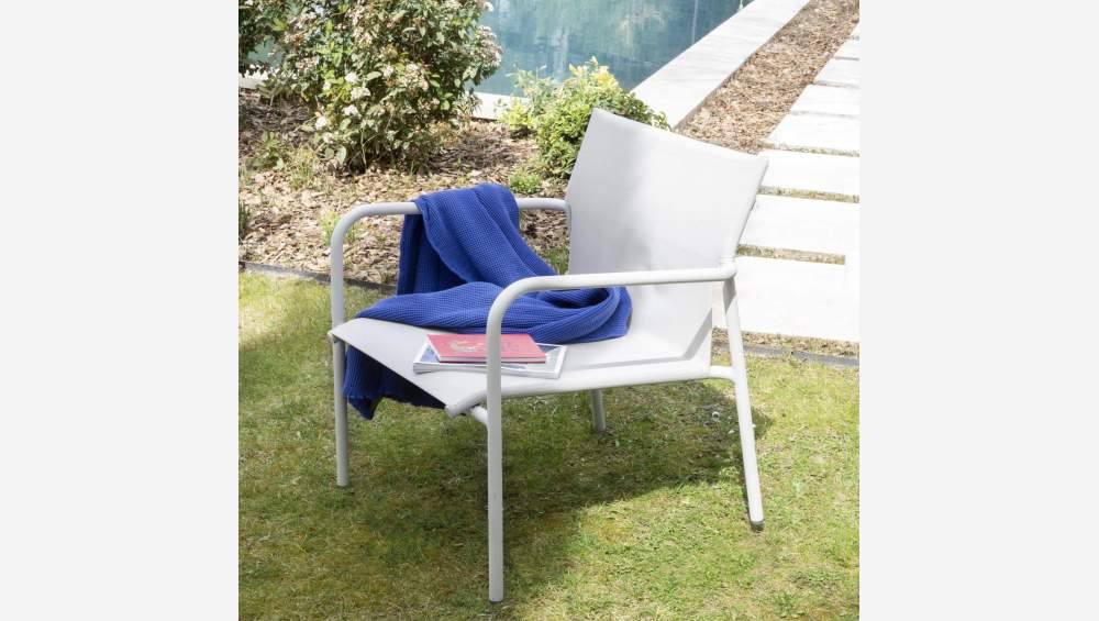 Sedia relax in alluminio e textilene - Grigio tortora