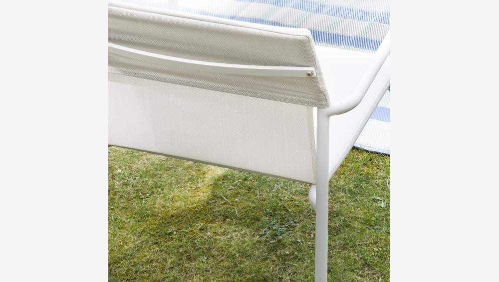 Lounge-Stuhl aus Aluminium und Textylen - Taubengrau