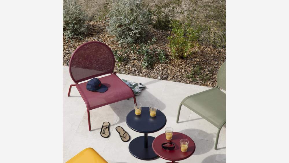Lounge-Sessel aus Aluminium und Textylen - Rot