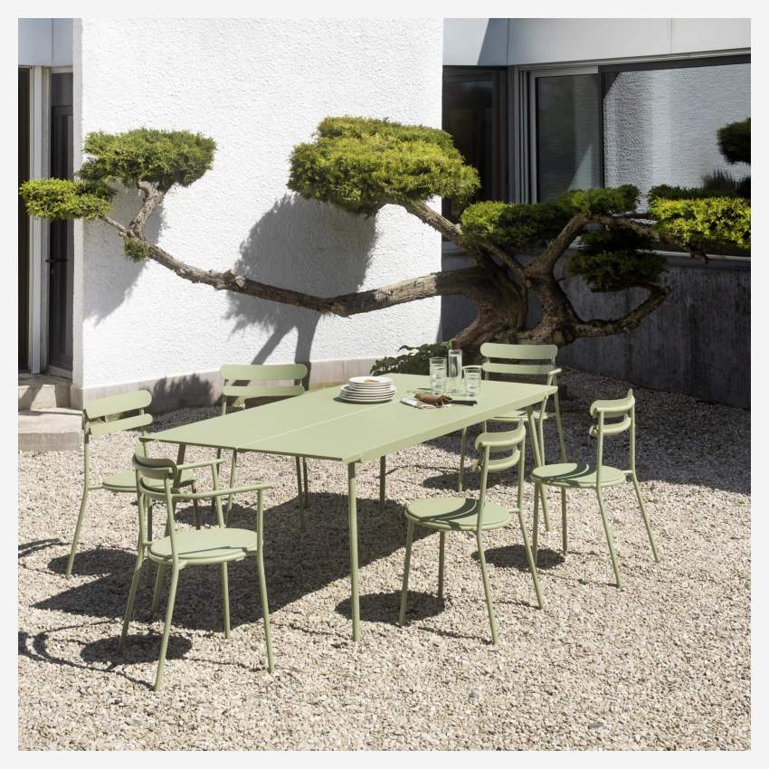 Tuinstoel met armleuningen van staal - Lindegroen - Design by Studio Brichet-Ziegler