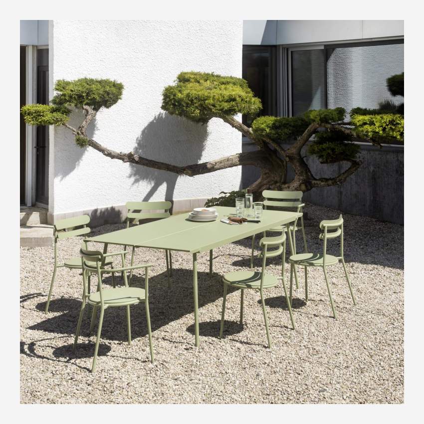Tuinstoel met armleuningen van staal - Lindegroen - Design by Studio Brichet-Ziegler