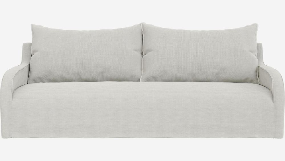 3-Sitzer-Sofa aus Leinen - Weiß