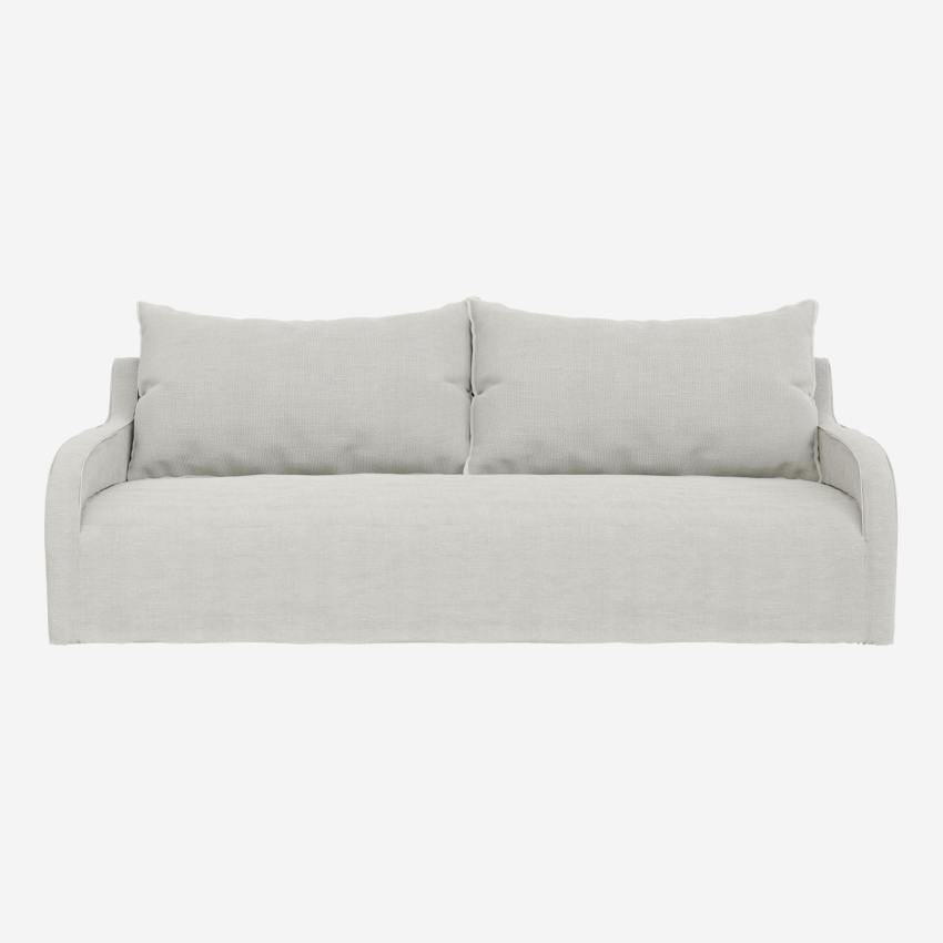 Sofá de 3 plazas de lino - Blanco