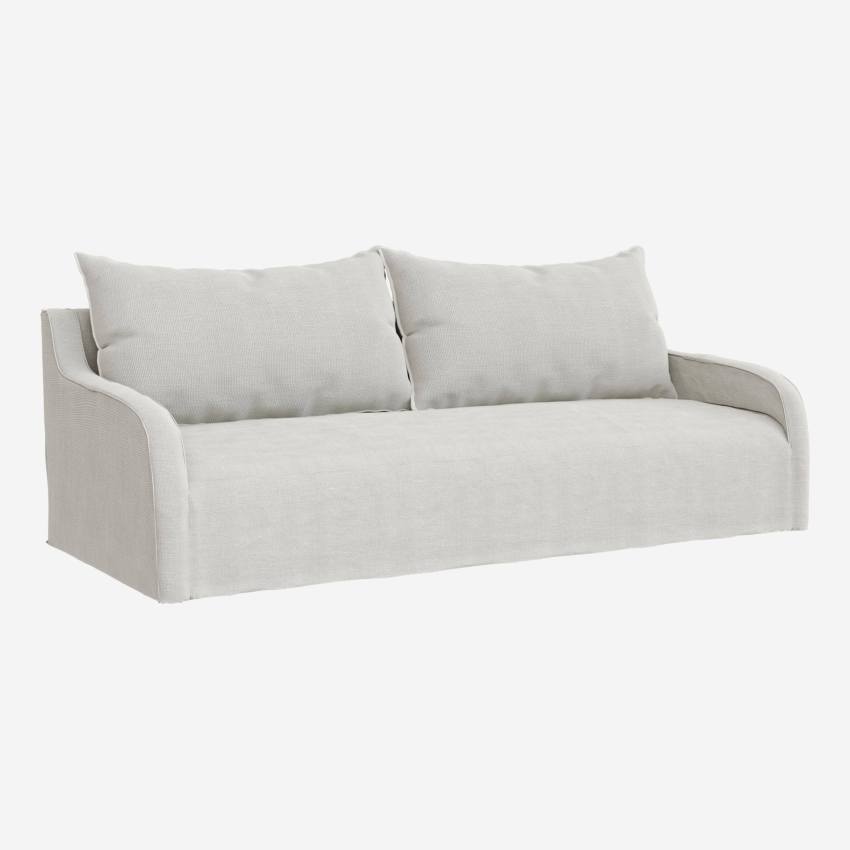 Sofá de 3 plazas de lino - Blanco