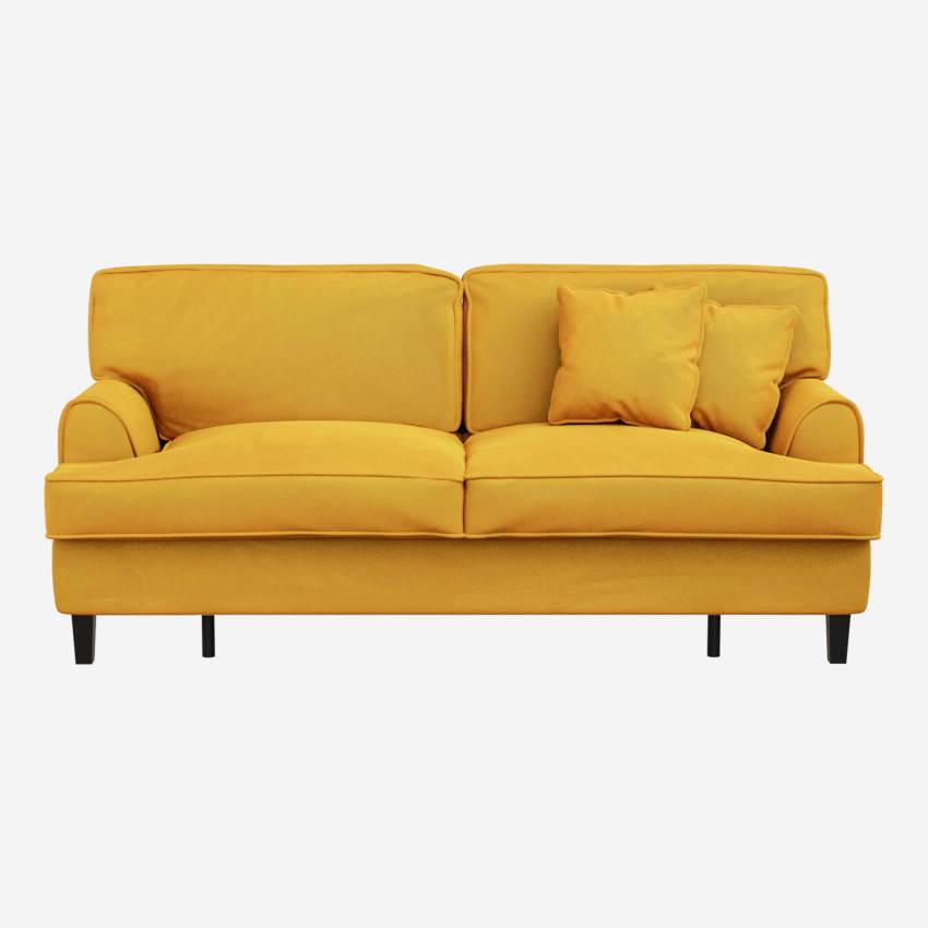 Sofá cama 160 cm de Terciopelo - Amarillo mostaza
