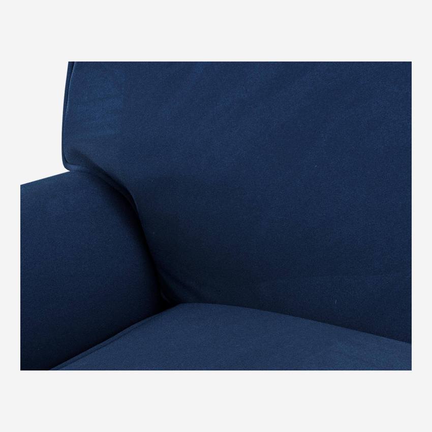 Divano letto a 3 posti in velluto - 140 cm - Blu