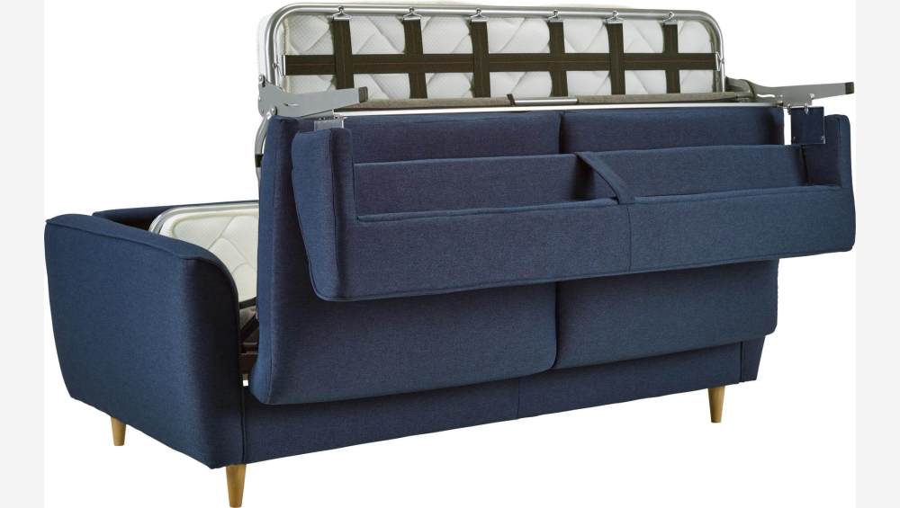 Canapé convertible 3 places en tissu - Bleu foncé