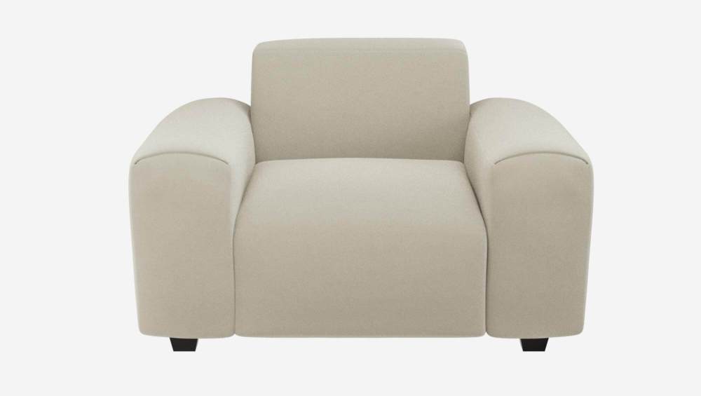 Fauteuil en velours - Blanc craie