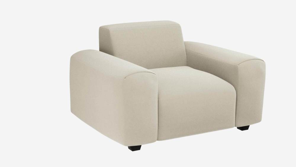 Fauteuil en velours - Blanc craie