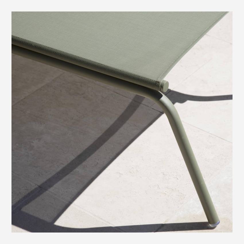 Ligstoel van aluminium en textilene - Kaki groen