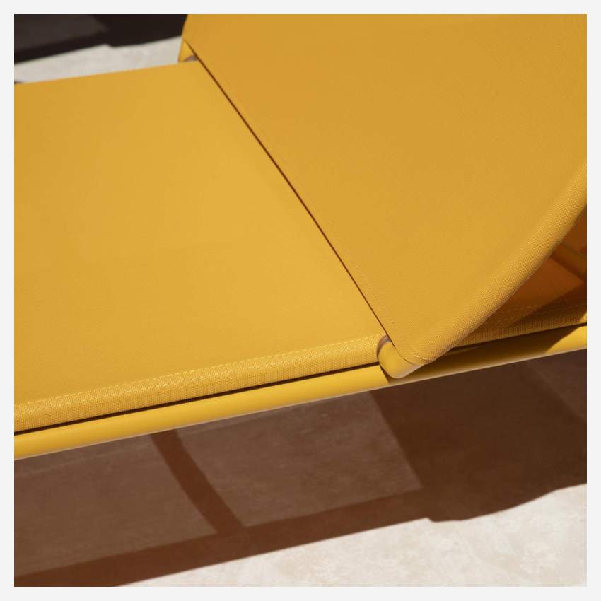 Espreguiçadeira em alumínio e textileno - Amarela