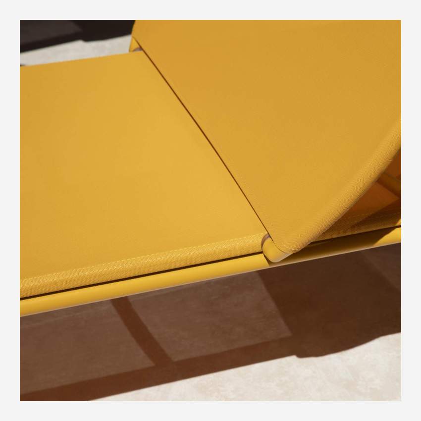 Espreguiçadeira em alumínio e textileno - Amarela