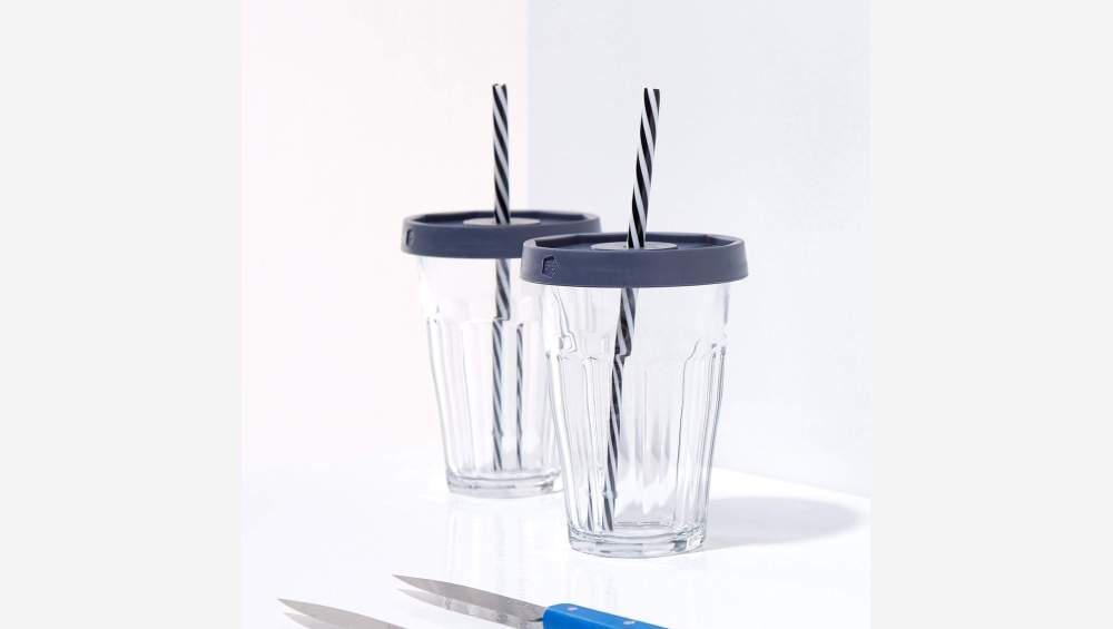 Set de 2 gobelets en verre - Jaune - Design by 5.5 pour Designerbox