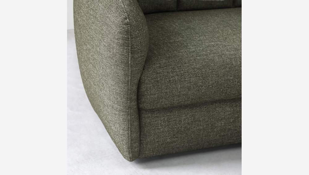Abgerundetes 3-Sitzer-Sofa aus Lucca-Stoff - Moosgrün
