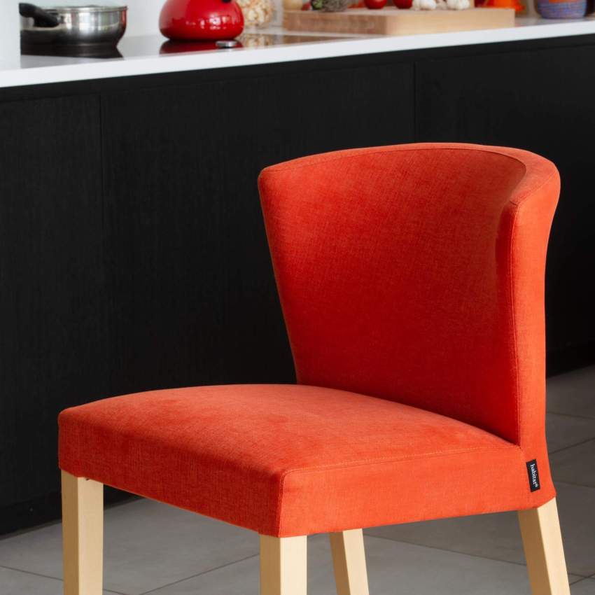 Cadeira alta de bar em tecido - Cor de laranja