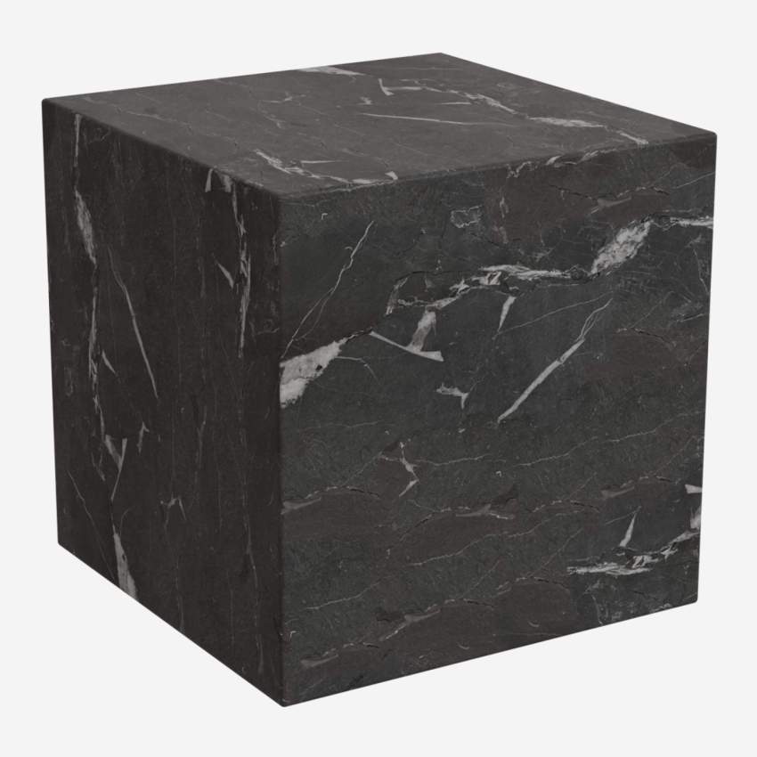 Tavolo d’appoggio cubo in marmo - Nero