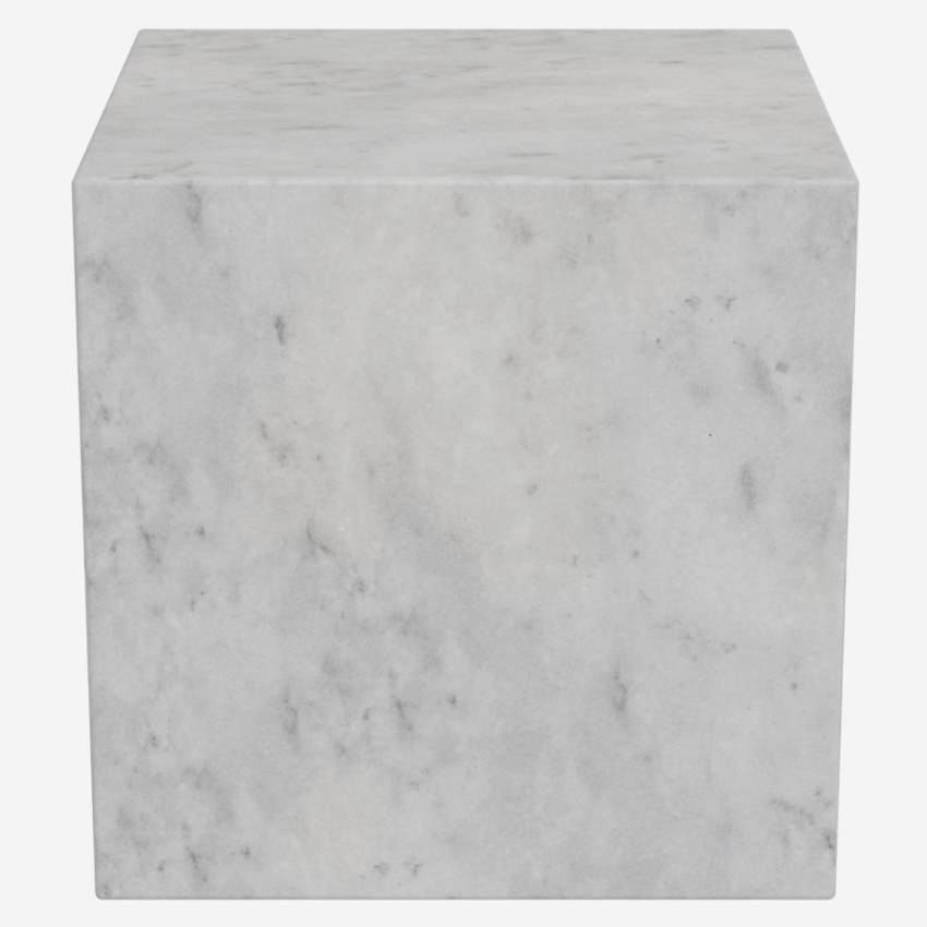 Mesa de apoio cúbica em mármore - Branco
