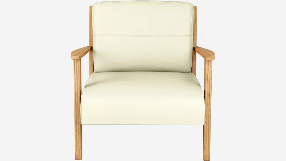 Sessel aus Savoy-Leder - Alabasterweiß