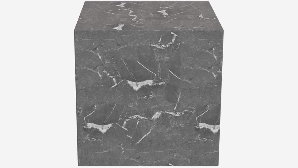 Würfelförmiger Beistelltisch aus Marmor - Grau