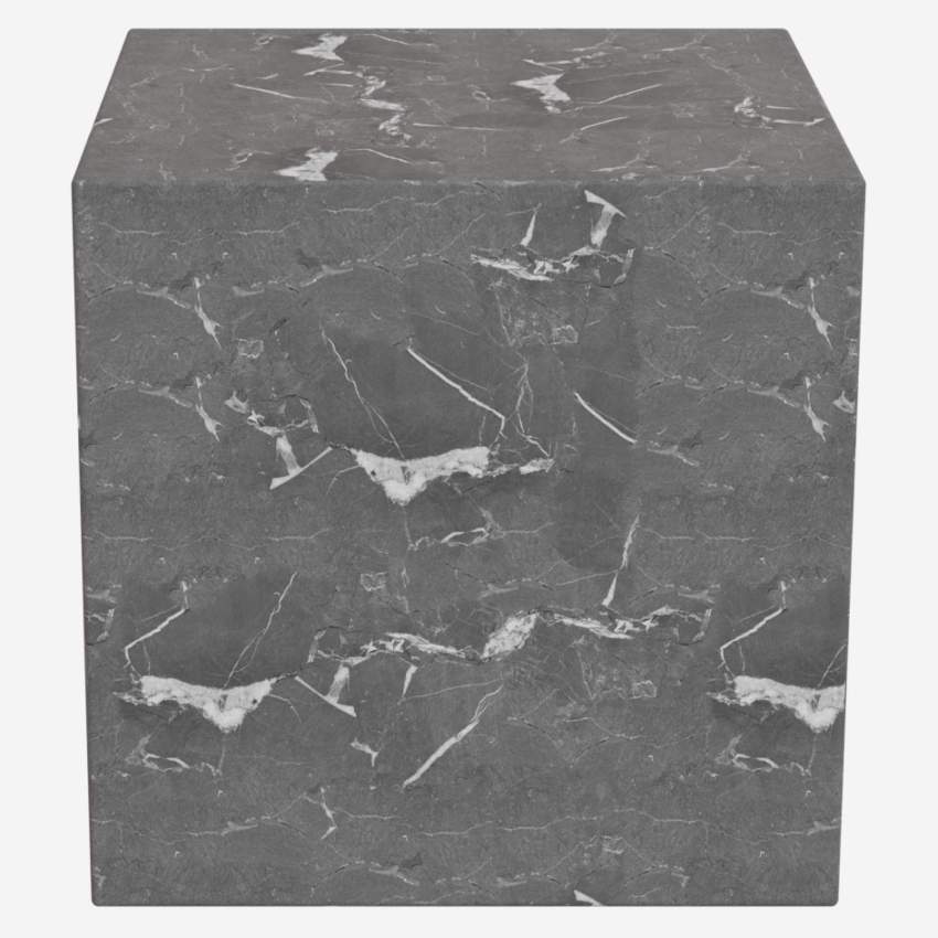 Mesa auxiliar cubo de mármol - Gris